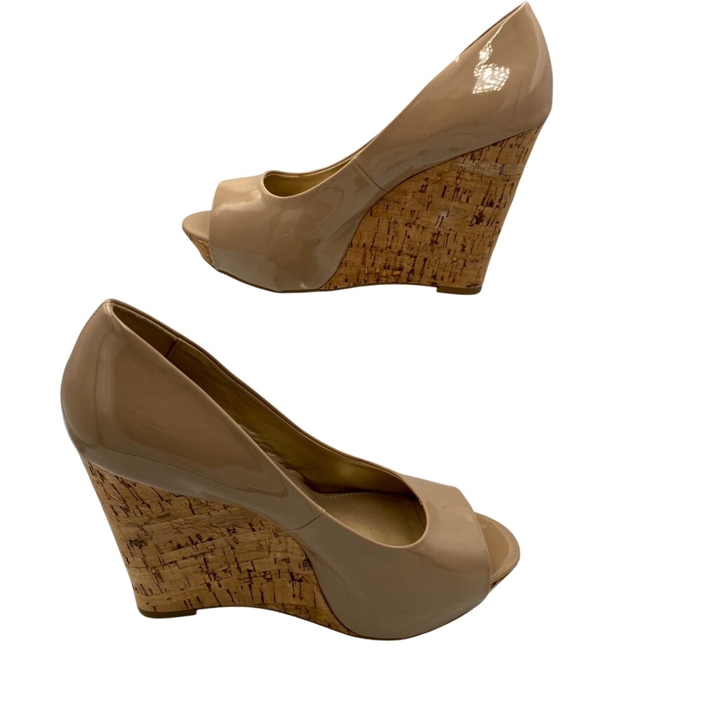 X-appeal Opal Women's US 8.5 Pump Nude Peep Toe Casual Slip-On Wedge Sandals